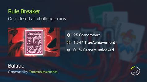 Balatro Jokerless challenge (Rule Breaker achievement) .
